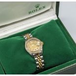 Rolex Oyster Perpetual Datejust ladies 18ct gold, stainless steel and diamond set automatic