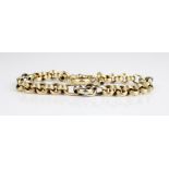 14ct yellow gold belcher chain bracelet, stamped ATASAY 585, L21cm, 18.0g
