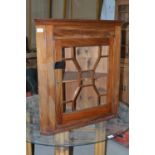 Small mahogany single door corner cabinet, W72cm D40cm H76cm