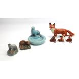 Beswick Seal ashtray, impressed no. 360 H12cm, Beswick Fox - standing, no. 1016 H13cm, three smaller