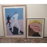 Two modern Picasso and Milton Avery prints, and four similar modern prints, approx. 85cm x 55cm