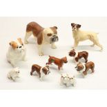 Beswick and John Beswick Bulldogs and Boxers inc. Champion Basford British Mascot, Bulldog pups,