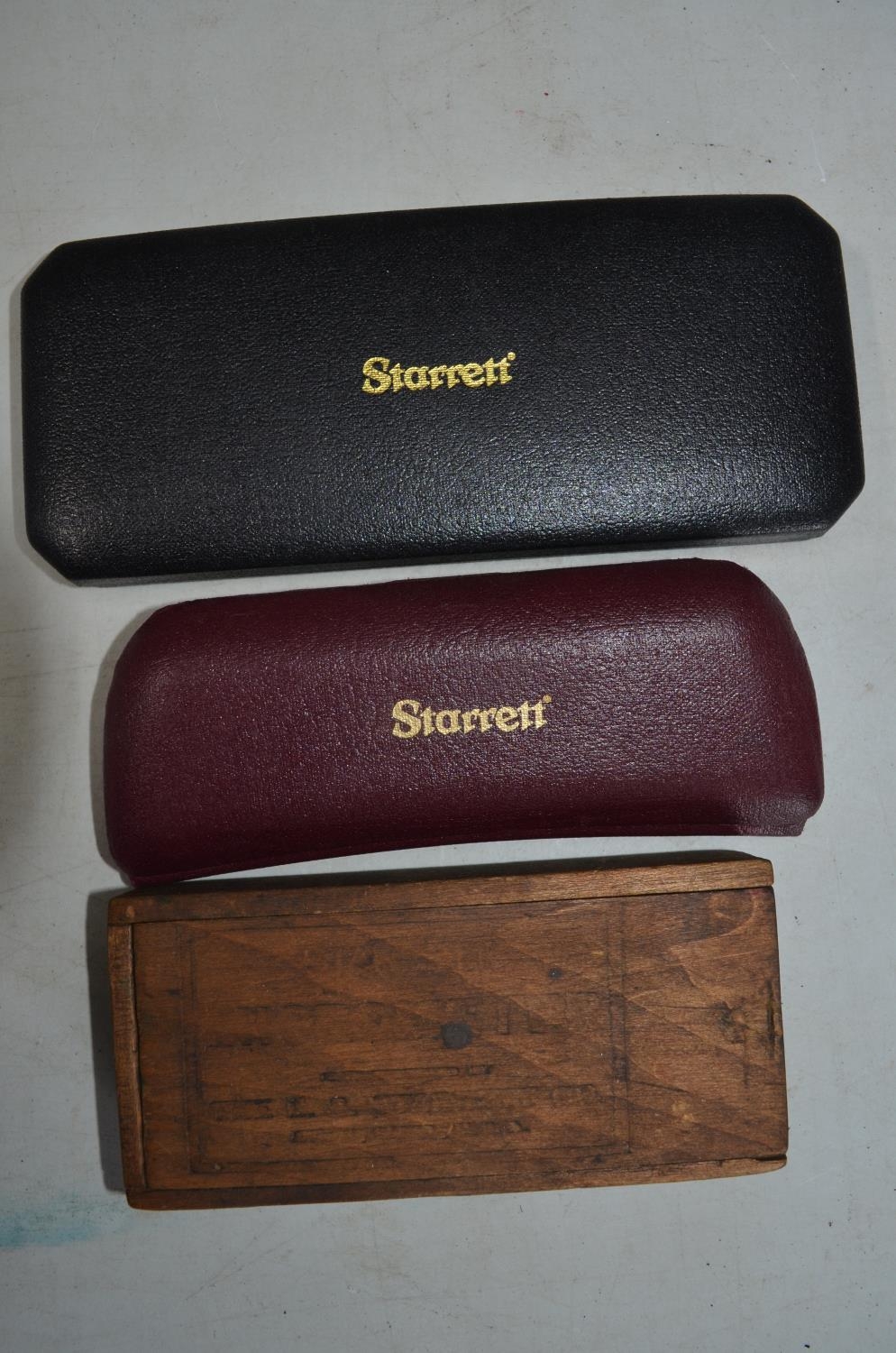 Three Starrett micrometers including a vintage example with wooden box and instruction sheet - Image 3 of 3