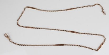 9ct yellow gold belcher chain necklace with twist detail, with dog clip clasp, stamped 375, 20.9g