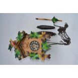 Cuckoo clock from Freudenstadt, Black Forest area of Germany, built circa 1980 with cast metal