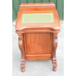 Victorian style mahogany Davenport desk, with hinged top and slope fall front above eight short