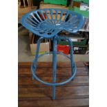 Adjustable tractor seat metal stool, H83cm max