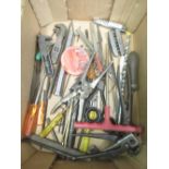 Collection of vintage tools incl. pliers, nips, files, allen keys, drill bits, etc