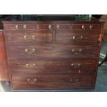 C19th mahogany chest with three frieze drawers above two short and three long drawers, all with
