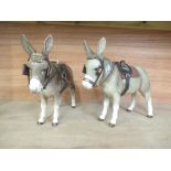 Pair of Sylvac Donkey's complete with harnesses, H22cm (2)