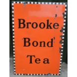 Vintage steel plate enamelled advertising sign for Brooke Bond Tea H77xW51cm