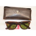 Vintage Ray-Ban Bausch & Lomb tortoiseshell Wayfarer sunglasses, lens marked with Bausch & Lomb