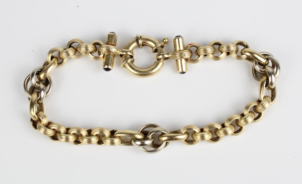 14ct yellow gold belcher chain bracelet, stamped ATASAY 585, L21cm, 18.0g - Image 2 of 2