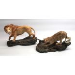 Beswick Connoisseur Lion on rock no. 2554A in satin matte finish H23cm, Beswick Connoisseur