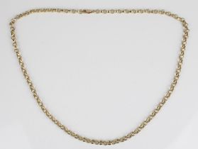 9ct yellow gold belcher chain necklace, stamped 375, L51.5, 18.0g