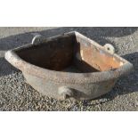 Cast metal corner trough with ring