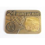 1984 24 Heures Du Mans Automobile Club driver presentation entry brass plaque (blank), 9.5cm x 6.1cm