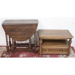 Ercol style corner TV stand and a 1930s barley twist oak gateleg table (2)