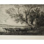 Charles-Francois Daubigny (French, 1817-1878); Le Gue, monochrome etching No.201, Sarazin Paris,