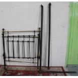 Victorian cast iron and brass single bedstead, W110cm H123cm