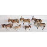 Beswick Donkey group inc. model 2267, 1364 and 2110 (7)