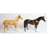 Beswick Large Hunter model 1734 in Palomino and Brown (2)