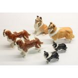 Beswick Collie Lochinvar of Ladypark, Shetland Sheepdog model 3080, King Charles Spaniels etc (6)