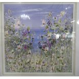 Mary Shaw (British Contemporary); Coastal wild flower studies, pair of acrylic oils on board, signed