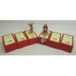 Six Royal Doulton Bunnykins figures - Sightseer DB215 H10.5cm, Boy Skater DB1952 H10cm, Girl