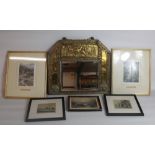 Five gilt framed stipple engravings including two with verre églomisé mounts, max. 40x34cm
