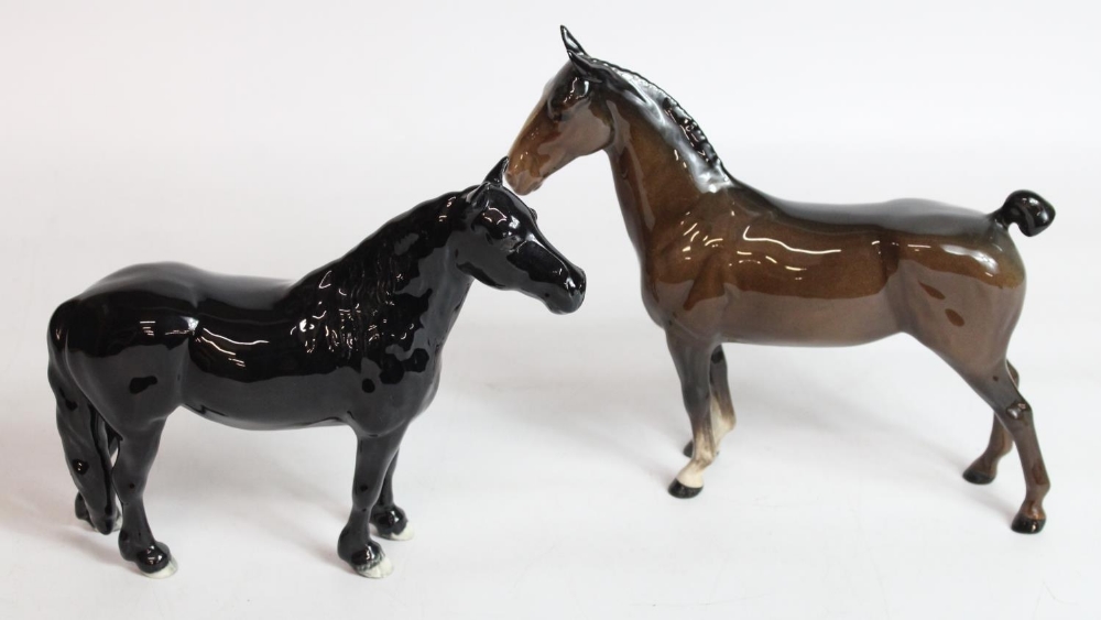 Beswick Hackey Horse model 1361 and a Fell Pony model 1647
