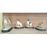 Four Border Fine Arts dogs, Jack Russell Terrier (bitch) MT05A, Jack Russell Terrier (dog) MT04C,