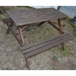 Wooden pub style garden table