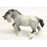 Beswick dapple grey shire horse stallion #2578 with raised front leg, matt