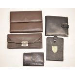 Liberty of London black leather key wallet, Lancetti Italian leather wallet, brown Moroccan