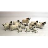 Beswick Long Horn Ram H13cm, other Beswick sheep and lambs (14)