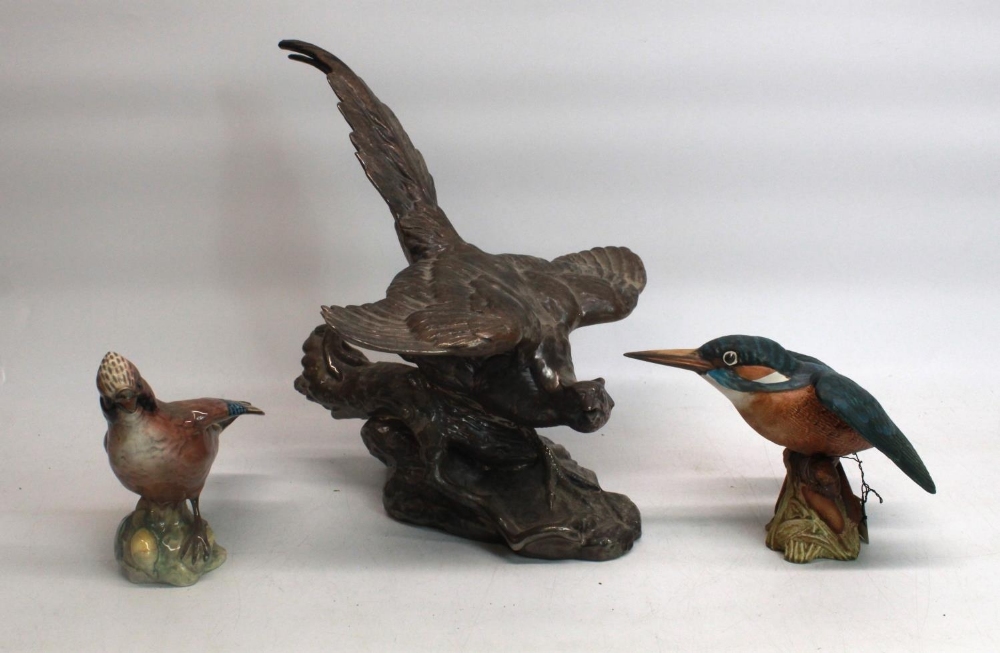 Beswick Kingfisher no. 2371 in matte finish H13cm, Beswick Jay no. 2417 H13cm, Beswick Pheasant in