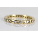 Withdrawn Yellow gold and pave set diamond eternity ring, hallmark rubbed, size P, 3.0g