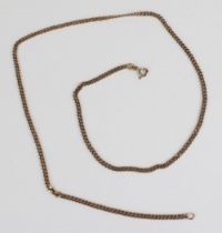 9ct yellow gold curb link chain, stamped 375, L49cm, 8.2g