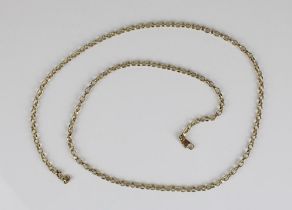 Yellow gold necklace, the faceted cable chain links united by lobster clasp. Clasp marked 375 Brev.,