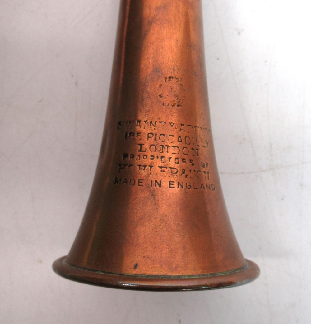 Swaine & Adeney 185 Piccadilly London - Proprietors of Kohler & Son, early C20th copper hunting horn - Image 2 of 2