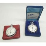 1960's Smith's open faced keyless wound pocket watch in chrome plated case, complete with original