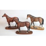 Beswick Connoisseur Red Rum, Troy and Nijinksy (3)