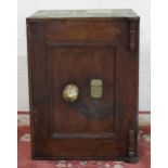 Vintage C.H Griffiths, Cannon St. London cast iron safe, with painted wood effect door (2 Keys),