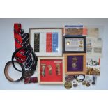 Collection of Confederate Civil War memorabilia including reproduction medals, money, 3 first day
