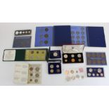 Selection of UK, commonwealth and world coin sets incl. 1970 Royal Australian Mint proof set, 1971
