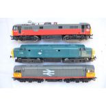 Three Hornby OO gauge electric diesel locomotive models: R250 BR Class 58 Co-Co, R402 BR Class 37,