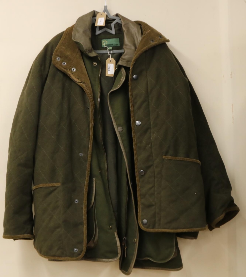 Gents Hidepark green shooting type jacket, size L and a similar green jacket, (2)