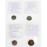 Four Seleukid coins incl. two Antiochus IX 113 - 95BC coins, Antiochus VIII 121 - 96BC coin,