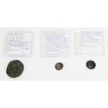 Three Greek coins - Macedonian Demetrius Poliorcetes 294 - 288BC, Corinthian 350 - 306BC depicting